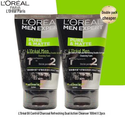 L'Oreal Men's Oil Control Charcoal Fresh Dual-Action Reiniger