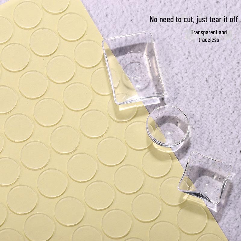 Nail Art Jelly Glue Color Card: Transparent Crystal Tape for Acrylic Display, Double-Sided, Traceless