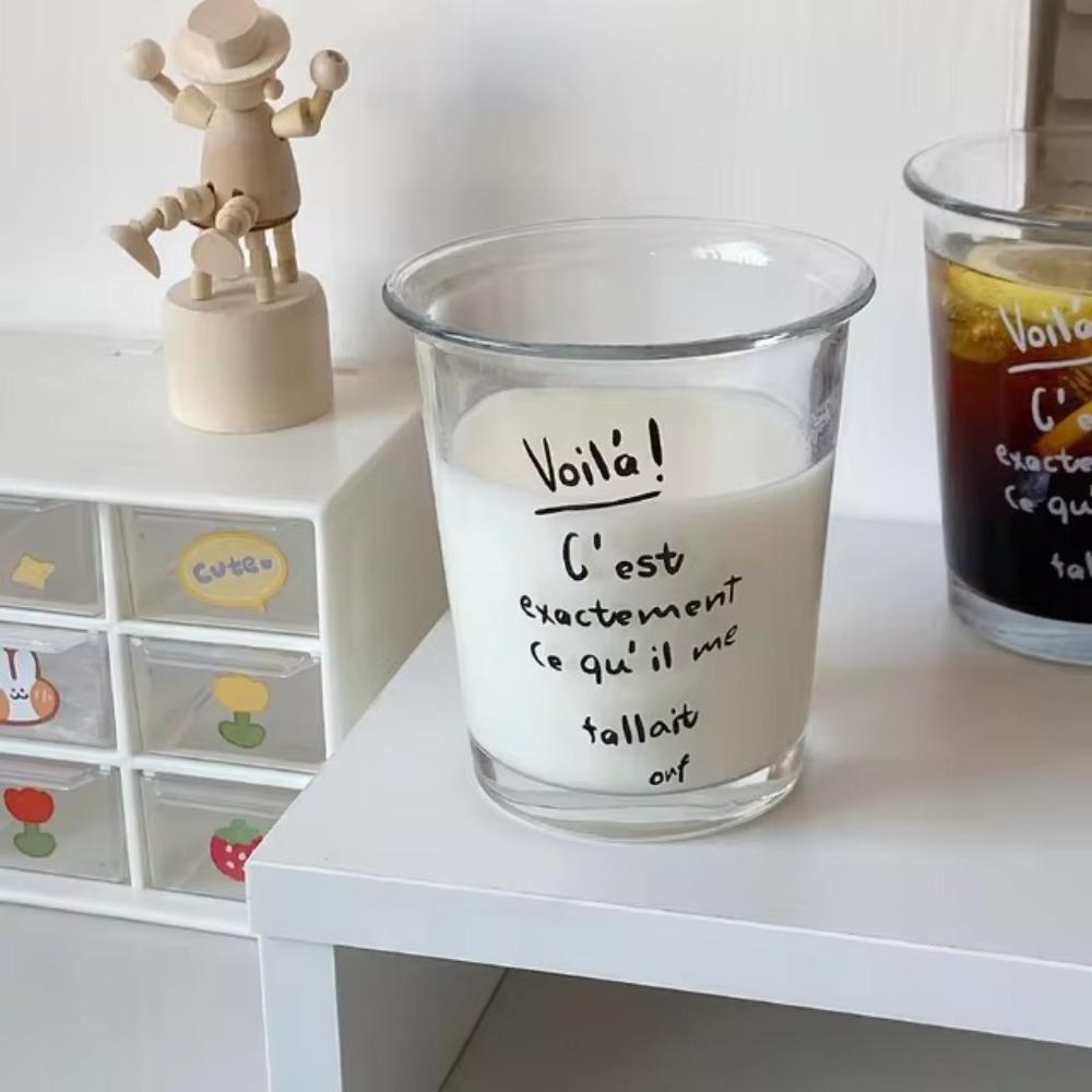 350ML Glass Cup Transparent Classic Glass Drinkware Creative Daily Water Cup