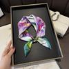 Vintage Purple Floral Mulberry Silk Square Scarf - Versatile Twill Neck Accessory