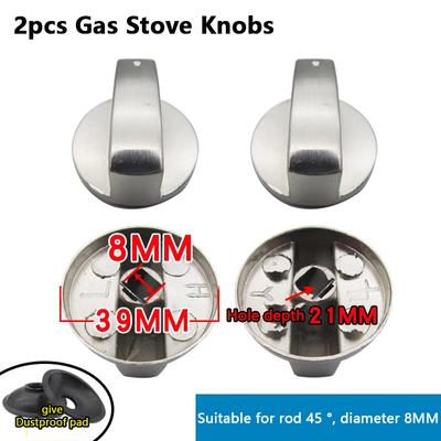 2 adet 6/8Mm Gaz Ocak Aksesuarları Montaj Düğmesi Evrensel Gümüş gaz sobası Kolları Ocak Fırın Kontrol Anahtarı