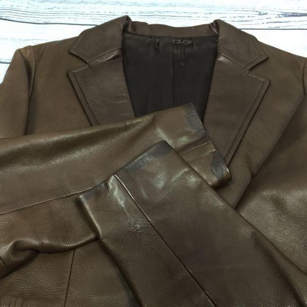 Ships Sheepskin Leather Jacket 2-Button Brown Women's S(USED)
