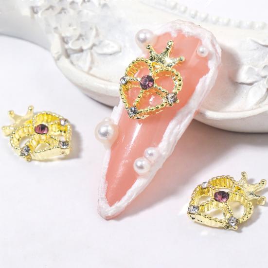 10 ks stylů nehtů zdobení kamínky zářící manikúra umění DIY rozmanité 3D korunkové srdce na nehty kouzlo
