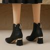 Fashion NEW Autumn Women Boots Pointed Toe Chunky Heel Boots Genuine Leather Shoes for Women Elegent Ankle Boots High Heel Female Boots