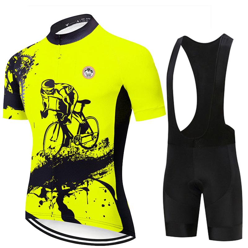 Kombinezon Kolarski 2025 Nowy Męski Letni Zestaw Krótki Rękaw Oddychający Sportowy Wyścigowy Ubrania Rowerowe MTB Uniform Rowerowy Outdoor