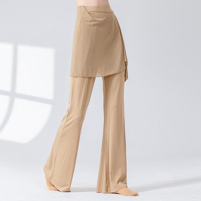 Moderní taneční oblečení Dámské kalhoty s vysokým pasem, se stuhami, volné, se širokými nohavicemi, pro dospělé, na klasický tanec, na cvičení, jógu, body kalhoty