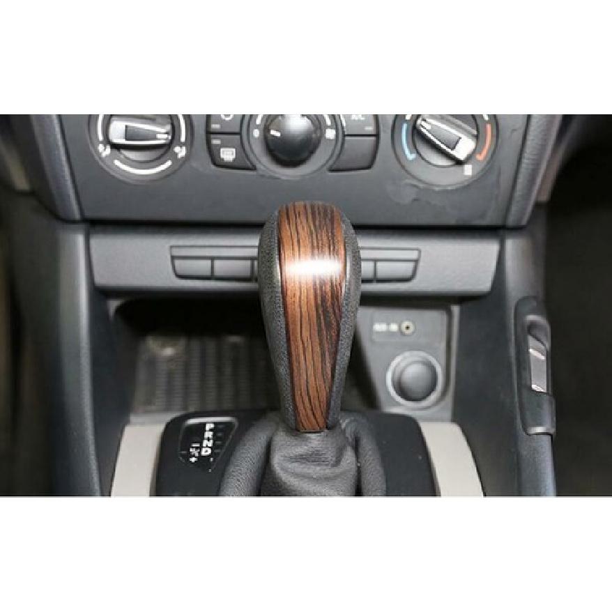 For BMW 3 Series Brown Wood Grain 2005-12 Central Console Gear Shift Knob Cover