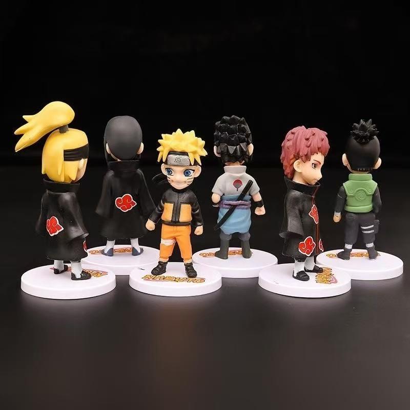 6Pcs Anime Naruto Cartoon Figure Hinata Sasuke Itachi Kakashi Gaara Q Version Action Figure Model PVC Desk Decoration Toys Gift