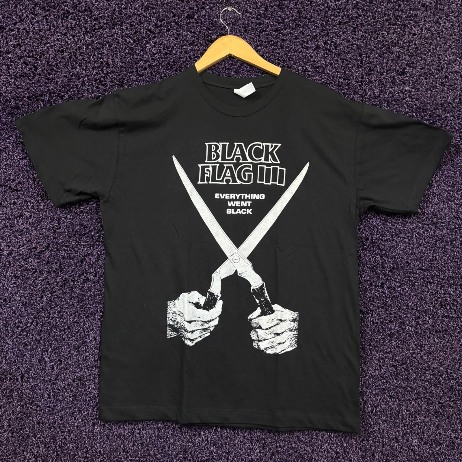 Black Flag Everything Went Black Art Hardcore Punk T-Shirt L L