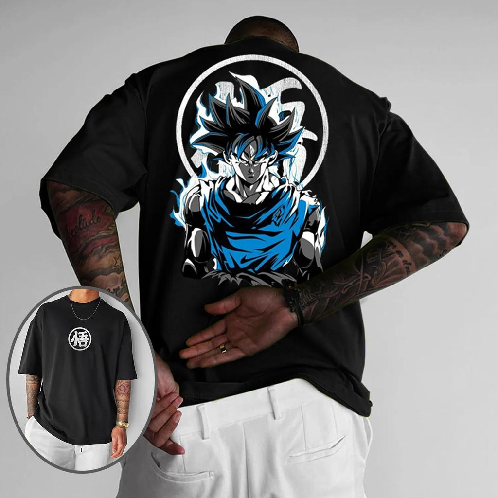 2026 Trendy Casual Dragon Ball Cartoon Print TShirt  Summer Mens Cotton ShortSleeved Shirt  Cartoon Style TShirt