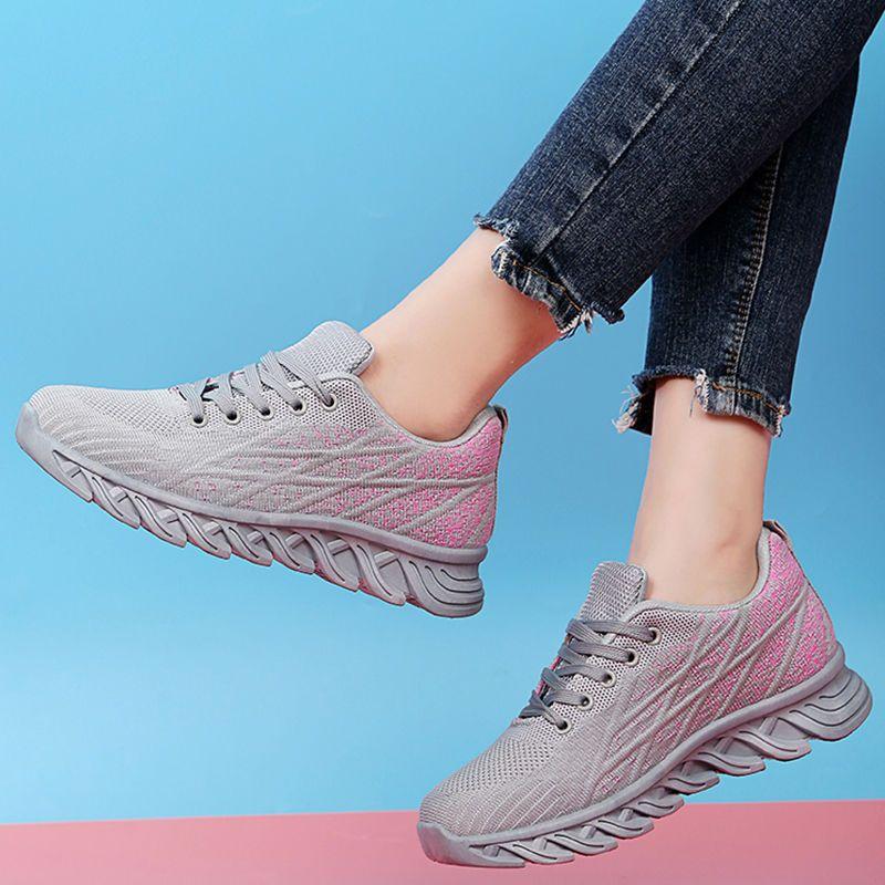 Chaussures pour femmes antidérapantes en grande taille, respirantes et polyvalentes pour les adolescentes, chaussures de course de sport, chaussures décontractées en maille pour femmes