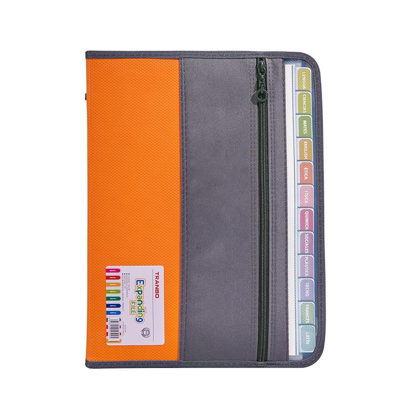 Accordion File Organizer with Safe Zipper, 13 Pocket Expanding File Folder with Front Pencil Pouch,  School Office Supplies