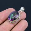 Natural Mystic Topaz Gemstone, 925 Sterling Silver, Multicolor Gemstone, Handmade Bezel Set Pendant Jewelry, Valentine's Day Gift For Love