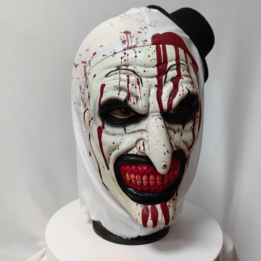 Latex Halloween Bloody Clown Mask Soft Role-playing Costume Masks Hat Clown Head Cover  Makeup