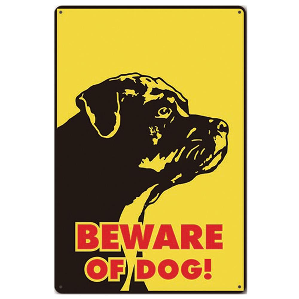 Beware of Dog Vintage Metal Tin Signs Poster  Warning Dog Retro Plaque Wall Decoration