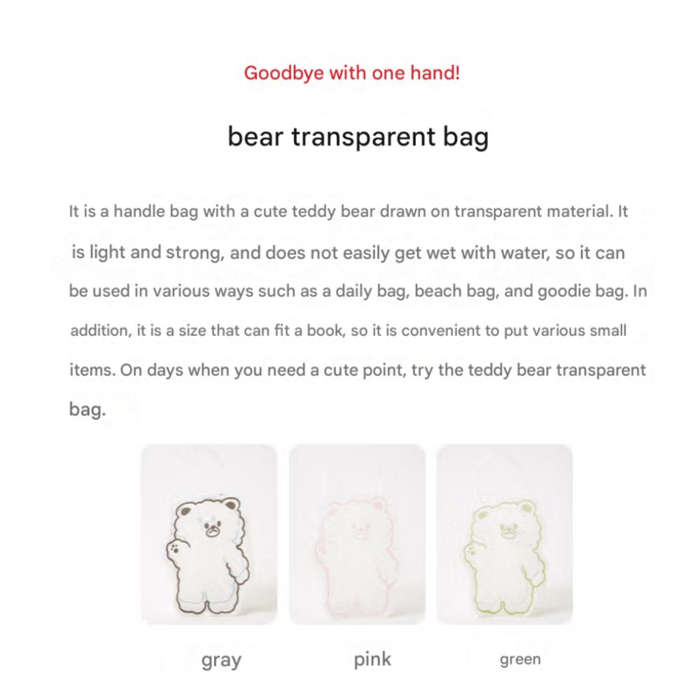 Teddy Bear Transparent Bag