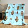 Cute Bear Burgers and Fast Food Pattern print blanket soft and cozy perfect for the living room bed sofa or a nap,gift