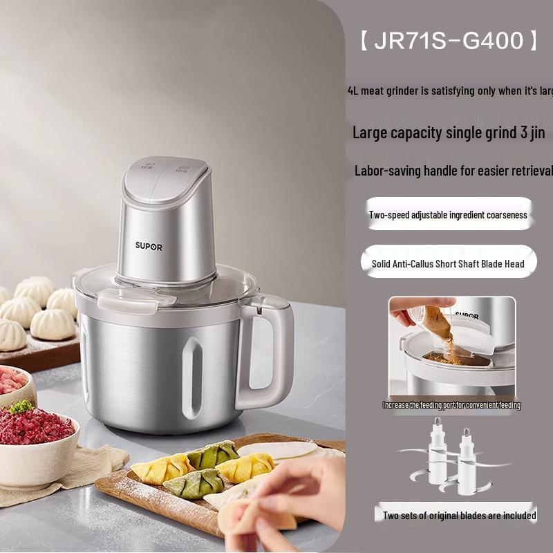 Supor 4L Automatischer Fleischwolf: Multifunktionaler elektrischer Fleischwolf & Babykost-Prozessor für Fleisch & Gemüse
