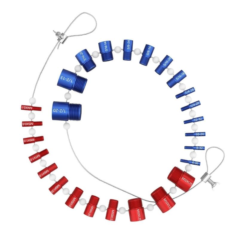 26 Piece Aluminum Thread Checker Set Metric & Royal Thread Gauges set For Precise Nut & Bolt Size Identification 1