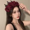 Gothicism Rose Headbands Halloween Cosplay Hair Hoop Carnivals Headbands for Bridal Wedding and Festival