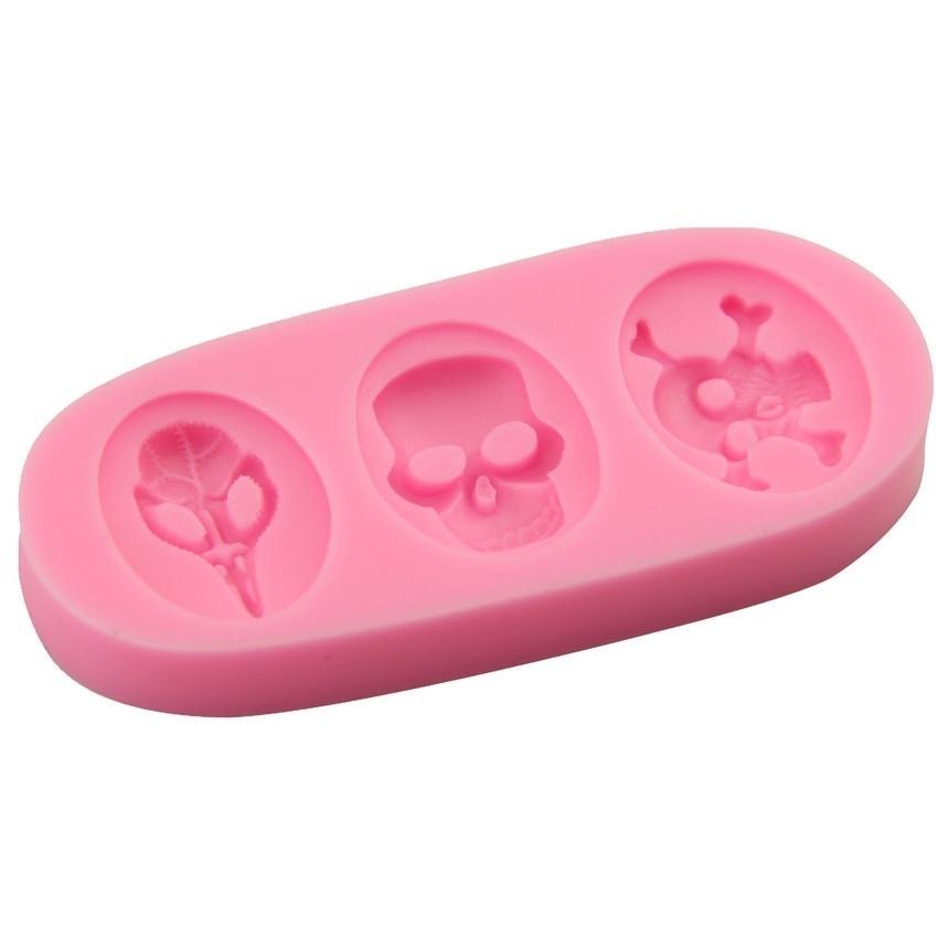 DIY Halloween Candy Pirate Skull Candy Fondant Silicone Mold Sugarcraft Mold Baking Molding Cake Dec
