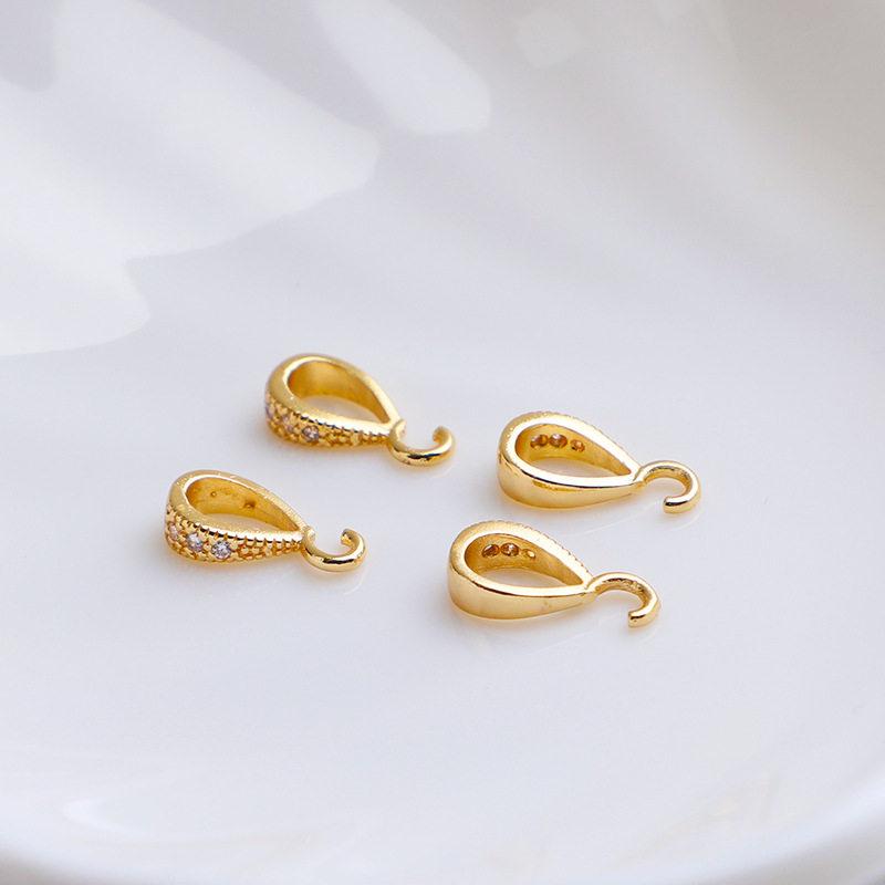 14K Gold Plated Colorfast Zircon Melon Seed Openable Necklace Pendant Clasp for DIY Jewelry Making.