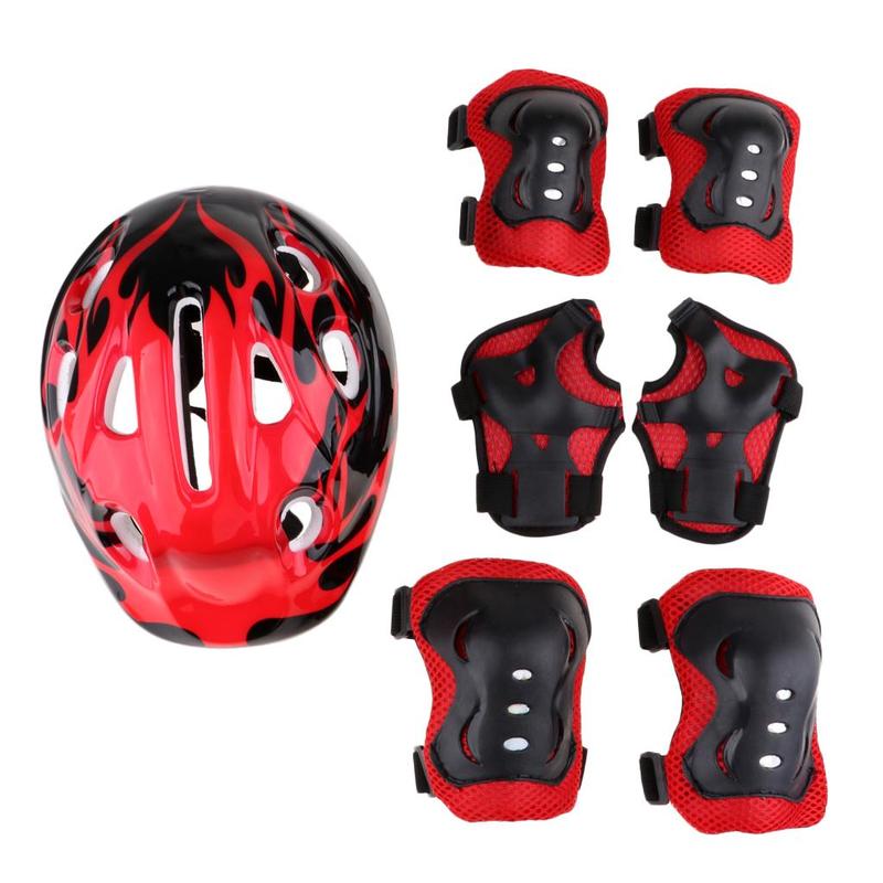 Infant Bicycle Helmet Set with Adjustable Knee Elbow Wrist Pads Safety Protective Gear for Outdoor Activities