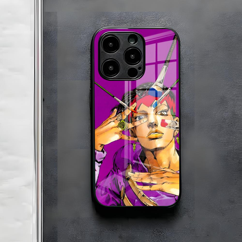 Funda de Teléfono JoJo's Bizarre Adventure Para IPhone 17 Air 16 E Pro Max 15 14 13 Mini 12 Pro 11 Max Plus Cubierta de Vidrio Negro