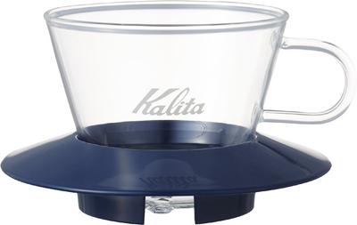 Kalita Coffee Dripper Wave Series Glass Made for People Smoky Blue 1~2 WDG-155 #05065