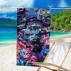 1pc Cheshire Cat1 Beach Towel with Custom Name, Beach/Swimming/Bath/Picnic/Camping Towel, Suitable for Seaside Beaches