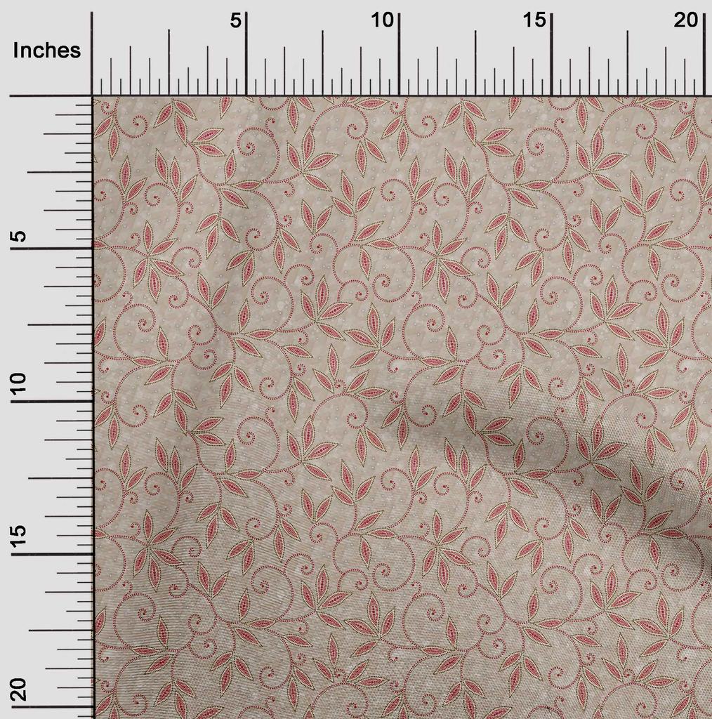 oneOone Cotton Flex Dusty Pink2 Fabric Dotted Floral Dress Material Fabric Print Fabric By The Yard 40 Inch