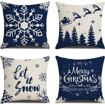 Short Plush Material Pillowcasehome Decor Christmas-Themed Patterns Cushion Covers Pattern Cushion Cover Suitable For Sofa Bedro
