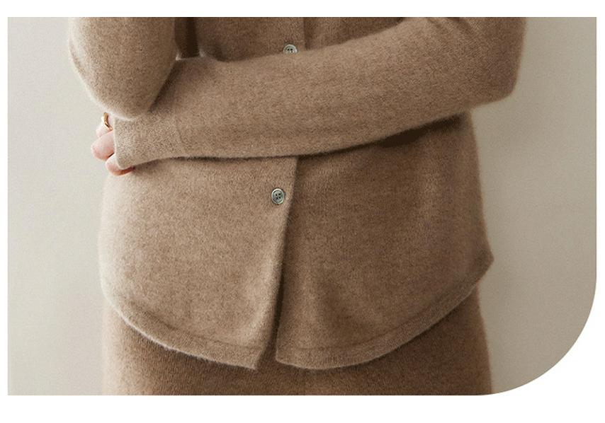 Women's Pure Cashmere Lapel Cardigan - Autumn/Winter Fashion, Comfortable, Elegant Outerwear Sweater.