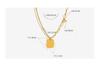 18K Gold-Plated Geometric Letter Pendant Necklace - Durable & Fashionable Titanium Steel Jewelry