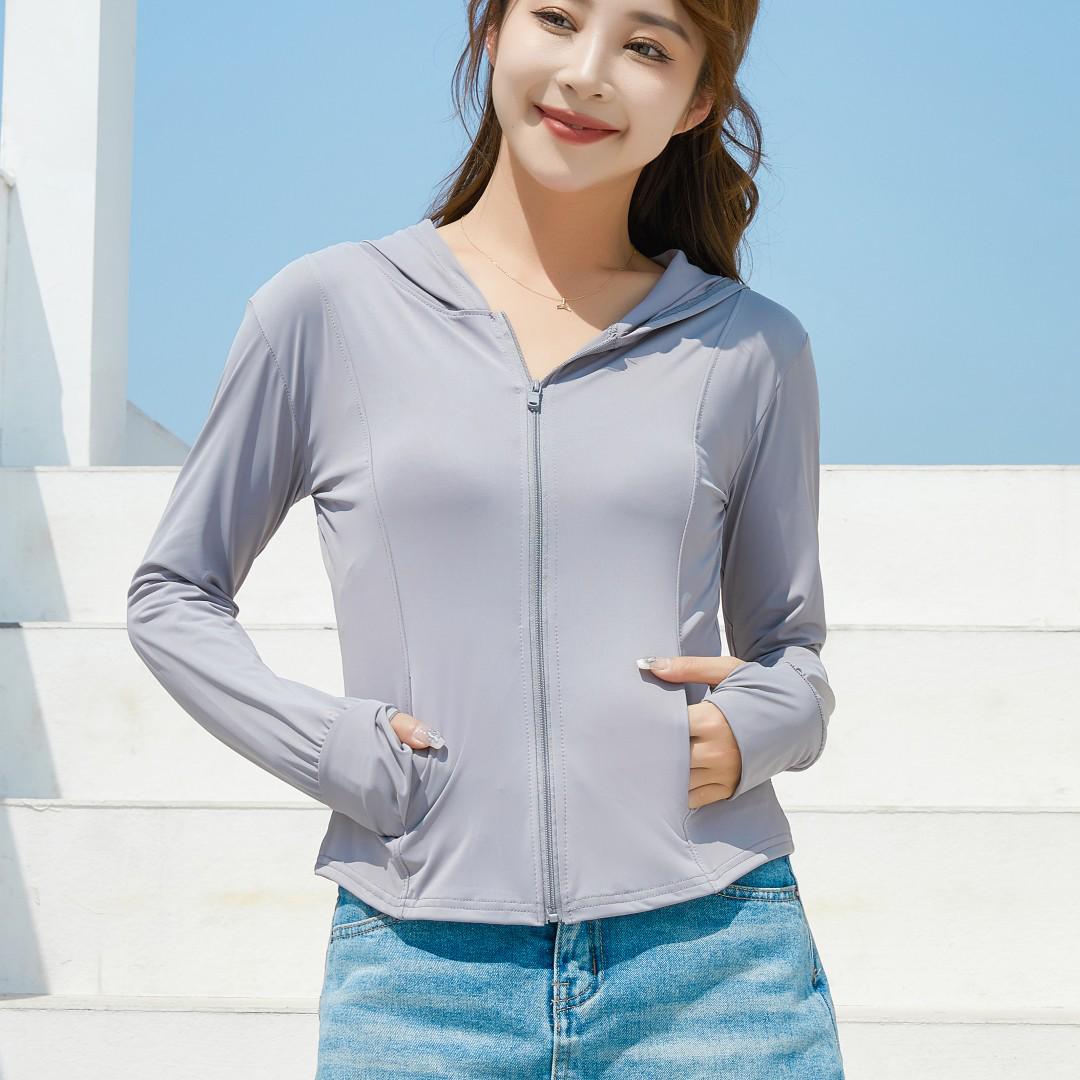 

Женская весенне-летняя куртка с защитой от УФ-лучей: Стиль Сяо Е, Защита от солнца, SPF50+. One Size светло-серый
