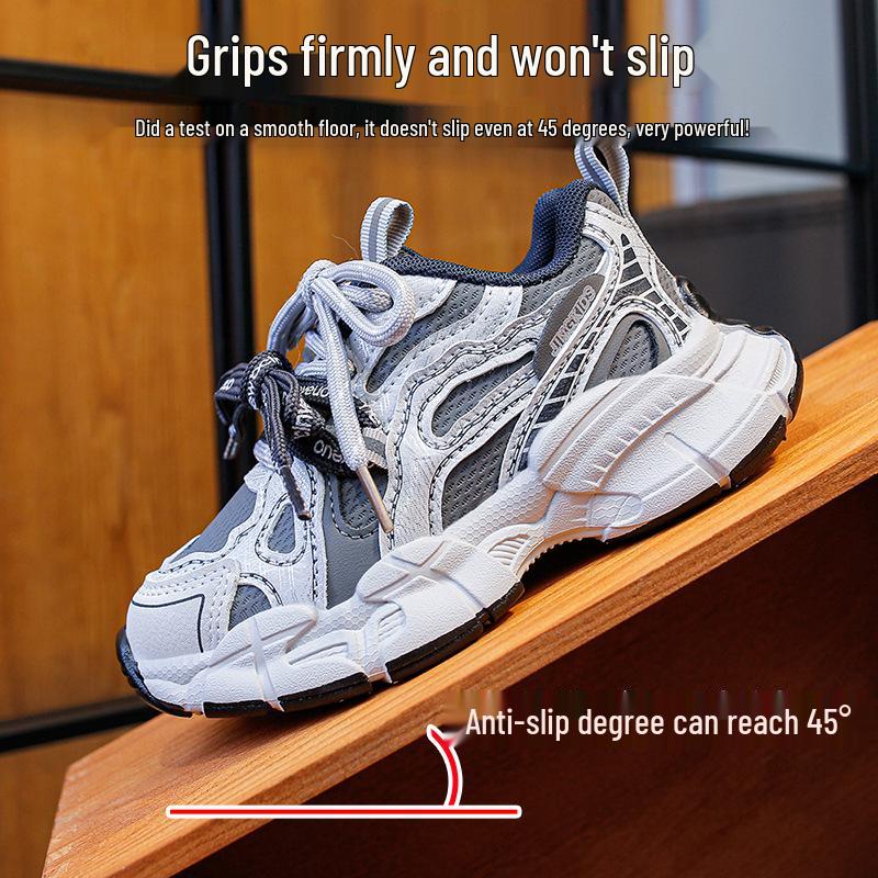 2026 Autumn Kids Breathable Non-Slip Double Mesh Dad Shoes for Medium to Older Children
