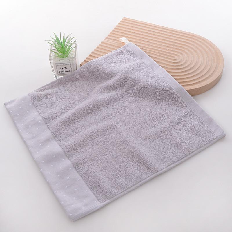 

1Pc 34x34cm 100% Cotton Thicken Polka Dot Solid Color Soft Water Absorbent Home Bathroom Adult Square Face Towel 34x34cm&1pc серый