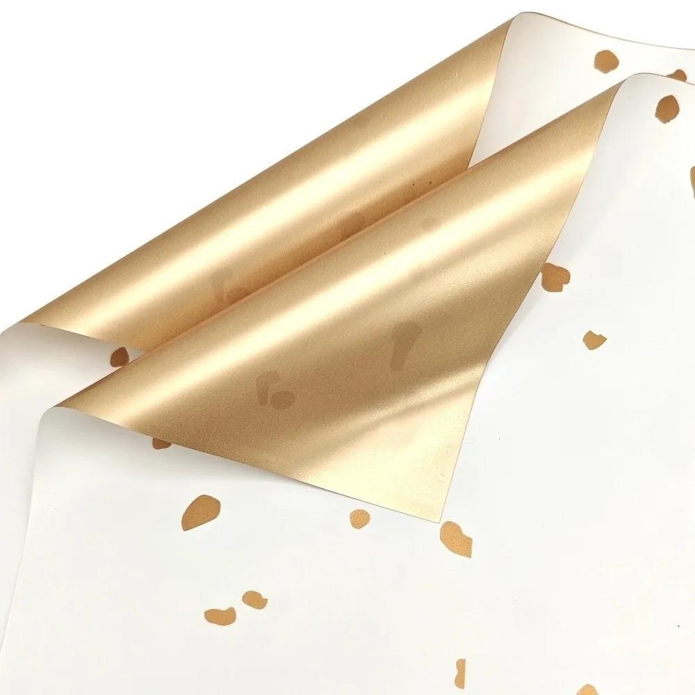 20PCS 57*57cm OuYa Gift Wrapping Paper Korean Style Gold-sprinkled Gilded Florist Wrapping Paper Elegant