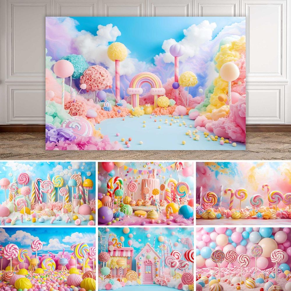 Fantasy World Candy House Theme Decoration Background, Fairy Tale Style Studio Photography Children's Portrait Shooting Backdrop