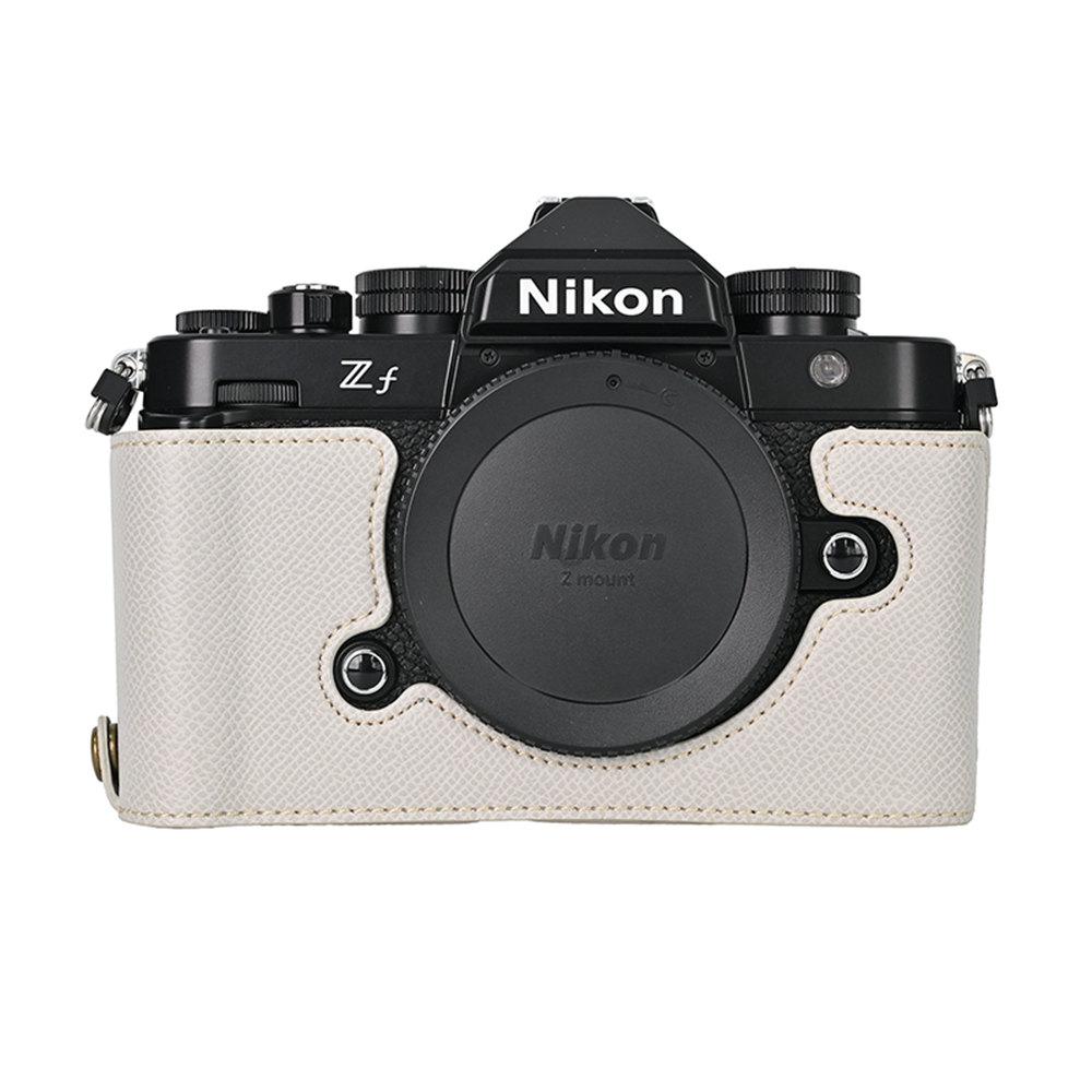 

ZF PU Leather Camera Half Case For Nikon ZF Zf Bottom Opening Protective Body Cover Skin