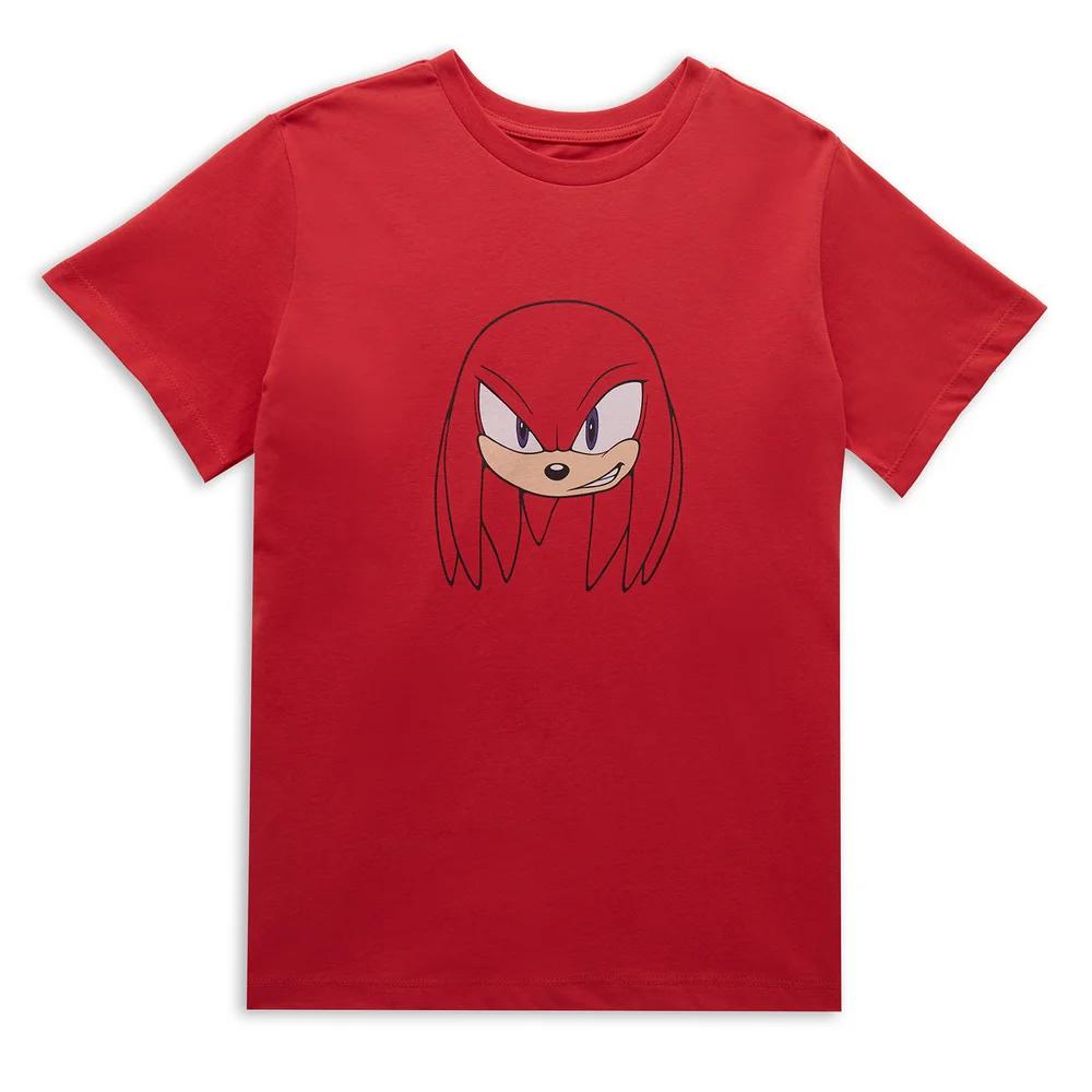 Sonic The Hedgehog Knuckles Face Kids  T-Shirt - Red - 3-4 Years 120