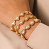 Huang Chao Stainless Steel Zircon Tennis Bracelet - Luxurious Non-Fading Titanium Steel Jewelry