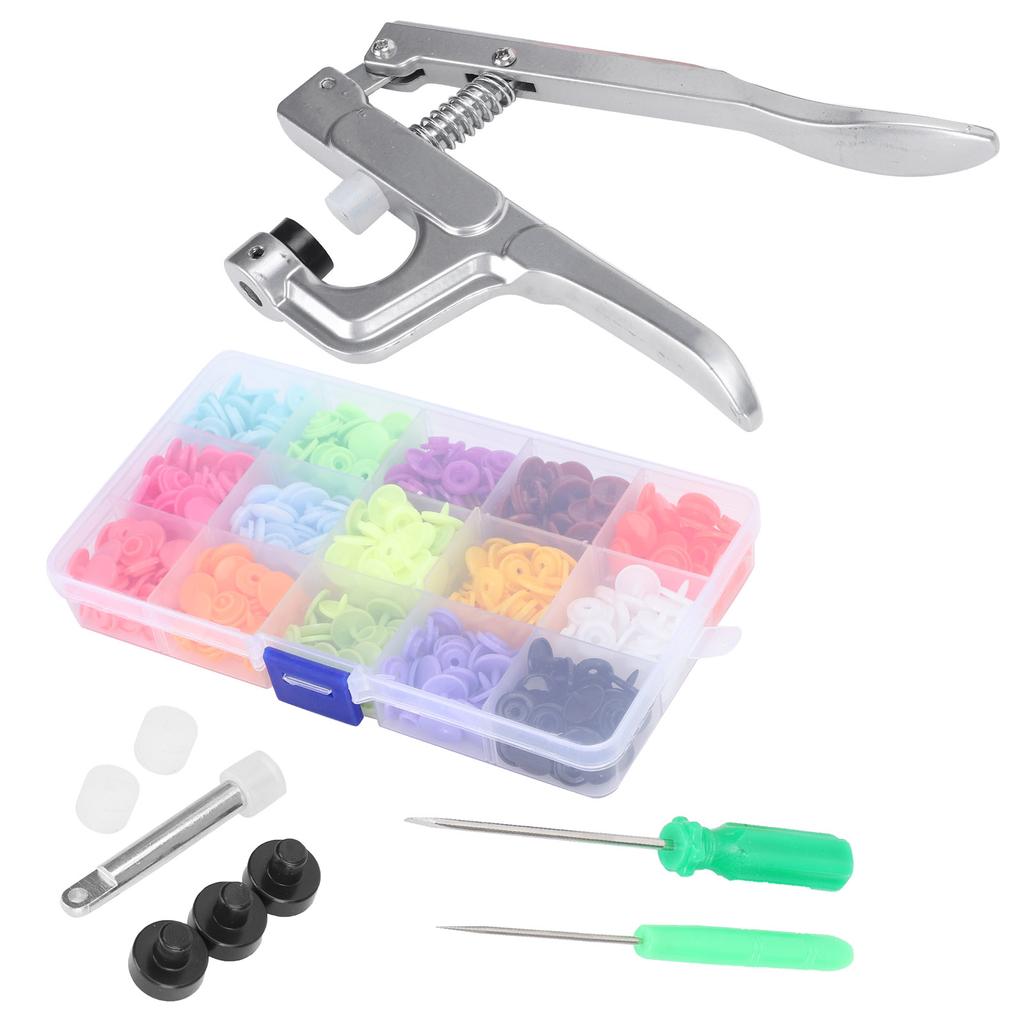 Snap Fasteners Kit Sewing Button Punching Machine Hand Pressing Pliers Tools Set