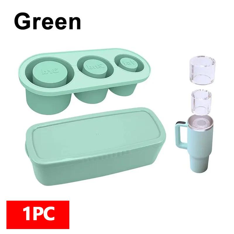 Silicone Ice Cube Molds with Lid for 20 /30/ 40 Oz Tumbler Cups Easy Fill Release Ice Maker Tray Water Mug Compatible