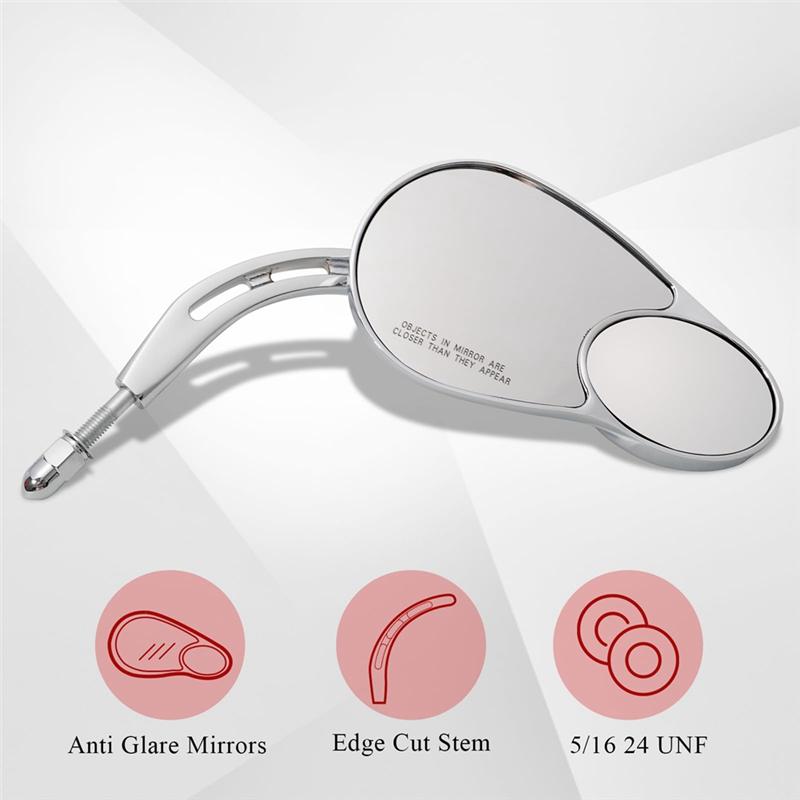ABLZ-Split Vision Rearview Mirrors For Davidson Road King Street Glide Road Glide Softail Iron 883 Iron 1200