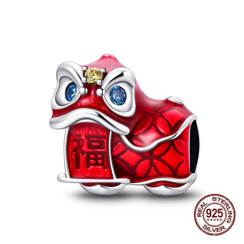 100% Copper Strawberry Lipstick Ladybird China Red Charms Beads Fitoriginal Bracelets For Women Diy Jewellery