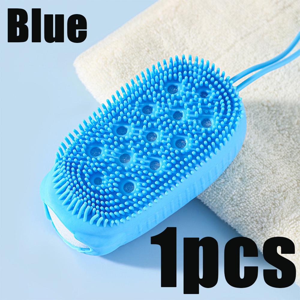 1-3pcs Shower Cleaning Bath Brushes Body Scrubber Silicone Exfoliating Scrub Bath Double-Sided Use Massager Skin Cleaning Tools