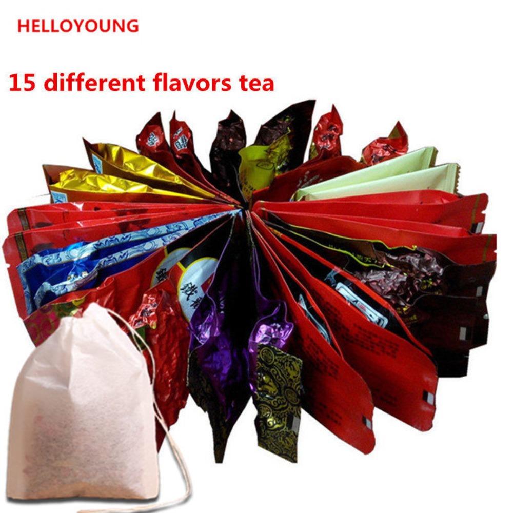 15 Bags Assorted Tea Green Tea Milk Oolong Dahongpao Variety Pack