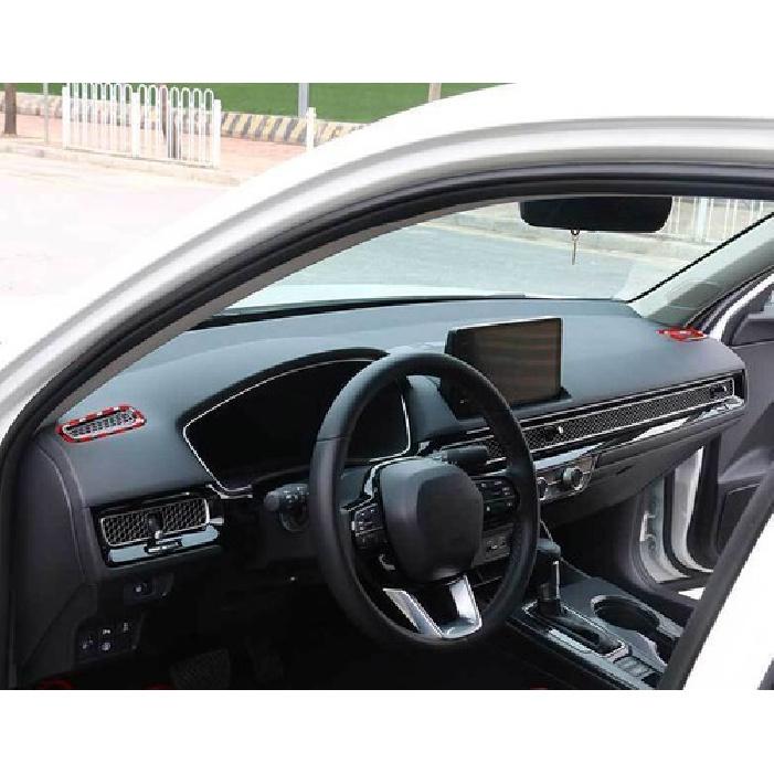 2pc - Carbon Fiber Dashboard Upper Air Outlet Vent Trim For Honda Civic