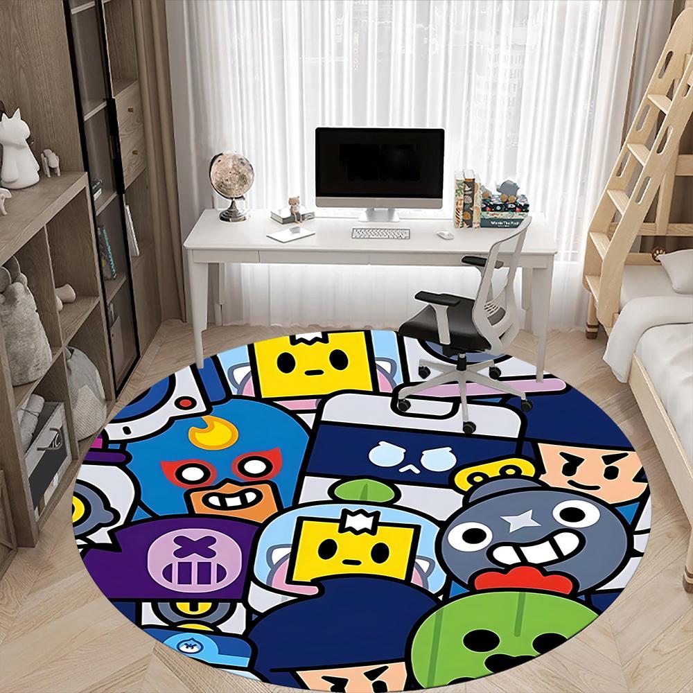 1pc Robot Toy Office Round Area Rug, Indoor Mat Suitable ForOffice, Under Office Chairs Bedroom Living Room Home Decor, Room Deco,  N40